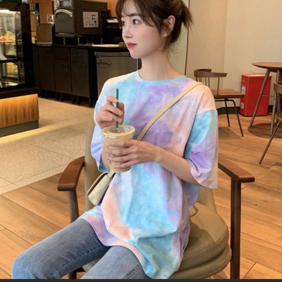 LAST ONE‼️ Tie Dye loose fit Short Sleeve Top - Picture 4 of 5